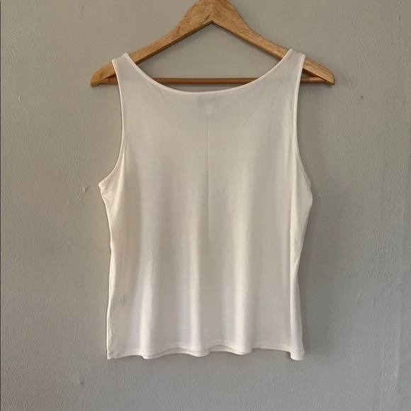 NWOT Eileen Fischer Silk Cream Tank Top petite large - Picture 4 of 7